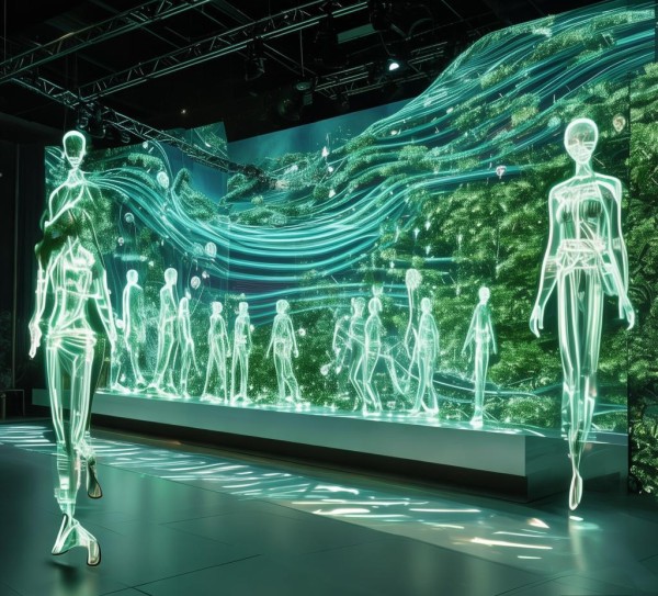 环保服装秀背景板动态图，未来服装的创新与环保